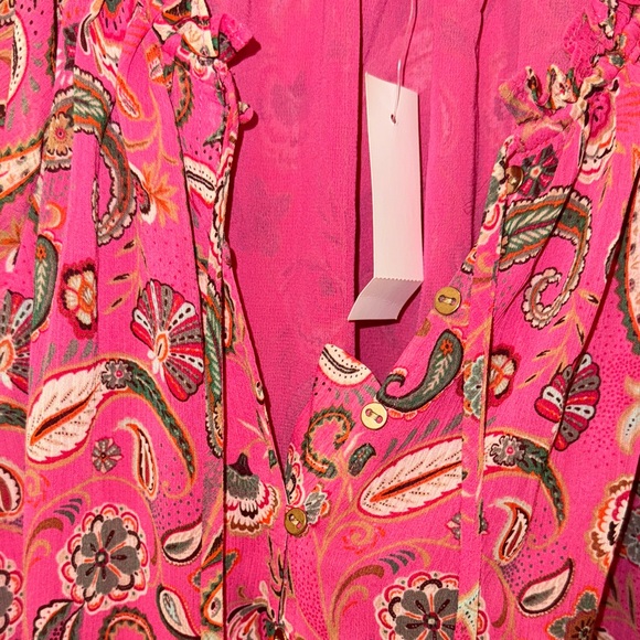 LOFT Pink Paisley Blouse - Picture 3 of 5
